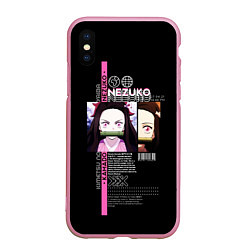 Чехол iPhone XS Max матовый Незуко Камадо - Клинок, рассекающий демонов, цвет: 3D-розовый