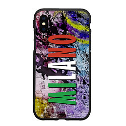 Чехол iPhone XS Max матовый Avant-garde color texture - Milano, цвет: 3D-черный