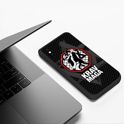 Чехол iPhone XS Max матовый Krav-maga octagon, цвет: 3D-черный — фото 2