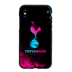 Чехол iPhone XS Max матовый Tottenham - neon gradient, цвет: 3D-черный