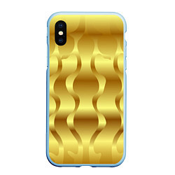 Чехол iPhone XS Max матовый Золото абстрактная графика, цвет: 3D-голубой