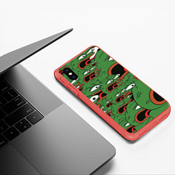 Чехол iPhone XS Max матовый Пепе лягушка, цвет: 3D-красный — фото 2