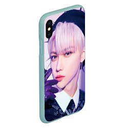 Чехол iPhone XS Max матовый Stray Kids 2nd World Tour Maniac Felix, цвет: 3D-мятный — фото 2