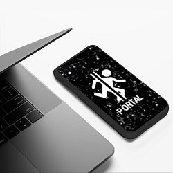 Чехол iPhone XS Max матовый Portal glitch на темном фоне, цвет: 3D-черный — фото 2