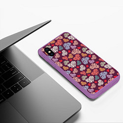 Чехол iPhone XS Max матовый Сердце сырное, цвет: 3D-фиолетовый — фото 2