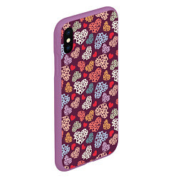Чехол iPhone XS Max матовый Сердце сырное, цвет: 3D-фиолетовый — фото 2