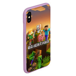 Чехол iPhone XS Max матовый Валентина Minecraft, цвет: 3D-сиреневый — фото 2