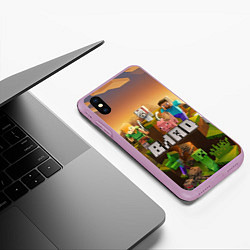 Чехол iPhone XS Max матовый Влад - inecraft, цвет: 3D-сиреневый — фото 2