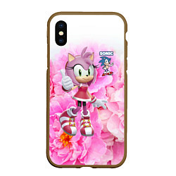 Чехол iPhone XS Max матовый Sonic - Amy Rose - Video game, цвет: 3D-коричневый