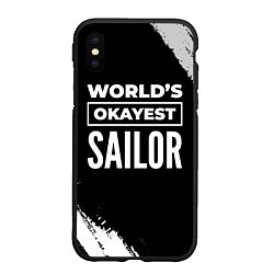 Чехол iPhone XS Max матовый Worlds okayest sailor - dark, цвет: 3D-черный