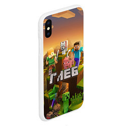 Чехол iPhone XS Max матовый Глеб Minecraft, цвет: 3D-белый — фото 2