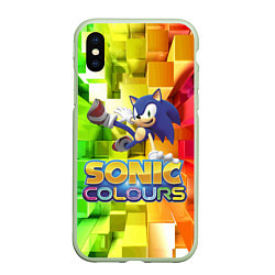 Чехол iPhone XS Max матовый Sonic Colours - Hedgehog - Video game, цвет: 3D-салатовый