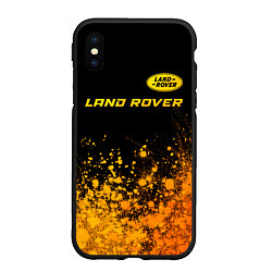 Чехол iPhone XS Max матовый Land Rover - gold gradient: символ сверху, цвет: 3D-черный