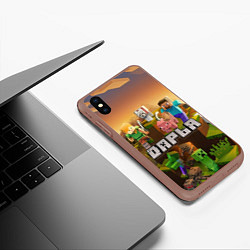 Чехол iPhone XS Max матовый Дарья Minecraft, цвет: 3D-коричневый — фото 2