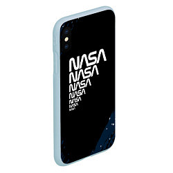 Чехол iPhone XS Max матовый Nasa надпись, цвет: 3D-голубой — фото 2