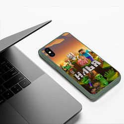 Чехол iPhone XS Max матовый Илья Minecraft, цвет: 3D-темно-зеленый — фото 2