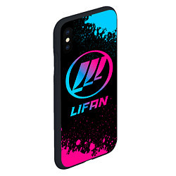 Чехол iPhone XS Max матовый Lifan - neon gradient, цвет: 3D-черный — фото 2