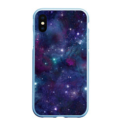 Чехол iPhone XS Max матовый Бесконечность звездного неба, цвет: 3D-голубой
