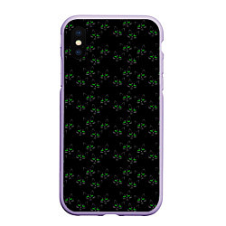 Чехол iPhone XS Max матовый Неоновые кошачьи мордочки, цвет: 3D-светло-сиреневый
