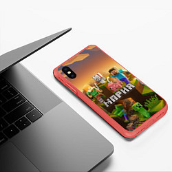 Чехол iPhone XS Max матовый Мария Minecraft, цвет: 3D-красный — фото 2