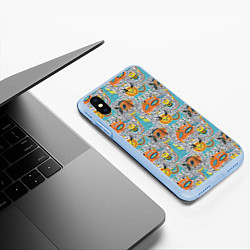 Чехол iPhone XS Max матовый Фантастические животные, цвет: 3D-голубой — фото 2