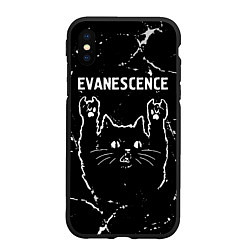 Чехол iPhone XS Max матовый Группа Evanescence и рок кот, цвет: 3D-черный