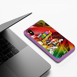 Чехол iPhone XS Max матовый Tiger-Bowser - Super Mario 3D World, цвет: 3D-фиолетовый — фото 2