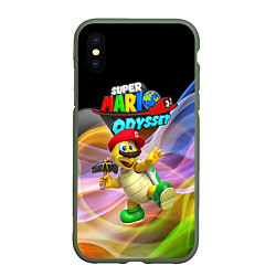 Чехол iPhone XS Max матовый Super Mario Odyssey - Hero turtle Koopa Troopa, цвет: 3D-темно-зеленый