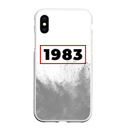 Чехол iPhone XS Max матовый 1983 - в красной рамке на светлом, цвет: 3D-белый