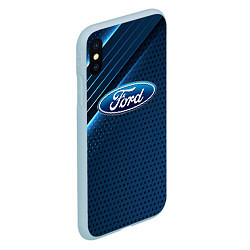 Чехол iPhone XS Max матовый Ford Абстракция, цвет: 3D-голубой — фото 2