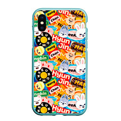 Чехол iPhone XS Max матовый Skzoo stickers characters, цвет: 3D-мятный