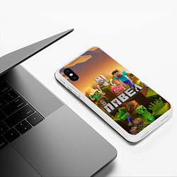 Чехол iPhone XS Max матовый Павел Minecraft, цвет: 3D-белый — фото 2