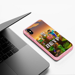 Чехол iPhone XS Max матовый Петр Minecraft, цвет: 3D-баблгам — фото 2