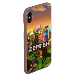 Чехол iPhone XS Max матовый Сергей Minecraft, цвет: 3D-коричневый — фото 2