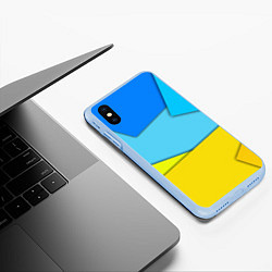 Чехол iPhone XS Max матовый Простой геометрический фон, цвет: 3D-голубой — фото 2