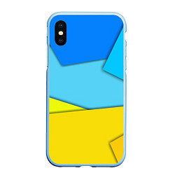 Чехол iPhone XS Max матовый Простой геометрический фон, цвет: 3D-голубой