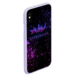 Чехол iPhone XS Max матовый Evangelion neon logo, цвет: 3D-светло-сиреневый — фото 2