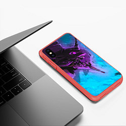 Чехол iPhone XS Max матовый Neon Genesis Evangelion - Eva 01, цвет: 3D-красный — фото 2