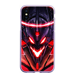 Чехол iPhone XS Max матовый Evangelion: Eva 01, цвет: 3D-светло-сиреневый