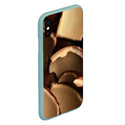 Чехол iPhone XS Max матовый Кусочки шоколадных яйиц, цвет: 3D-мятный — фото 2