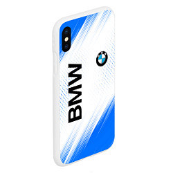 Чехол iPhone XS Max матовый Bmw синяя текстура, цвет: 3D-белый — фото 2