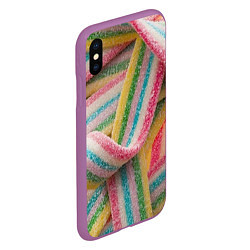 Чехол iPhone XS Max матовый Мармеладная лента, цвет: 3D-фиолетовый — фото 2