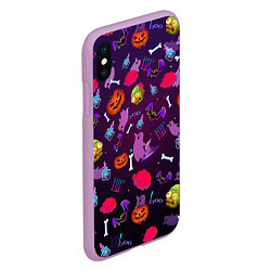 Чехол iPhone XS Max матовый Это Хэллоуин, цвет: 3D-сиреневый — фото 2