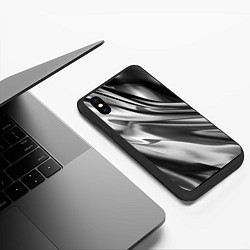 Чехол iPhone XS Max матовый Объёмный сатин - текстура, цвет: 3D-черный — фото 2