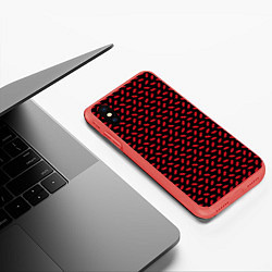 Чехол iPhone XS Max матовый Жаркие поцелуи, алые губы, цвет: 3D-красный — фото 2