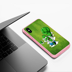 Чехол iPhone XS Max матовый Гомер Симпсон разрывает ткань на одежде, цвет: 3D-баблгам — фото 2