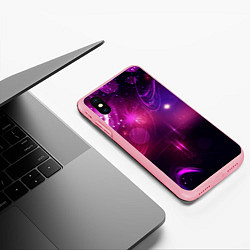 Чехол iPhone XS Max матовый Фиолетовые неоновые блики, цвет: 3D-баблгам — фото 2