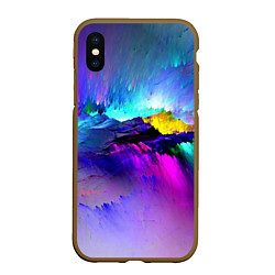 Чехол iPhone XS Max матовый Неоновый бриз, цвет: 3D-коричневый