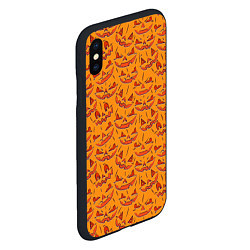 Чехол iPhone XS Max матовый Halloween Pumpkin Pattern, цвет: 3D-черный — фото 2