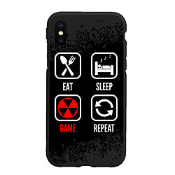 Чехол iPhone XS Max матовый Eat, sleep, Fallout, repeat, цвет: 3D-черный